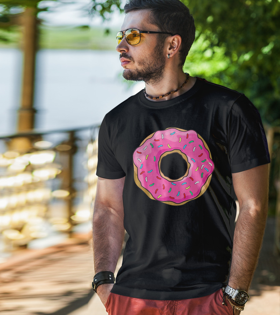 Big Pink Sprinkled Donut Iconic Sweet Treat T-Shirt