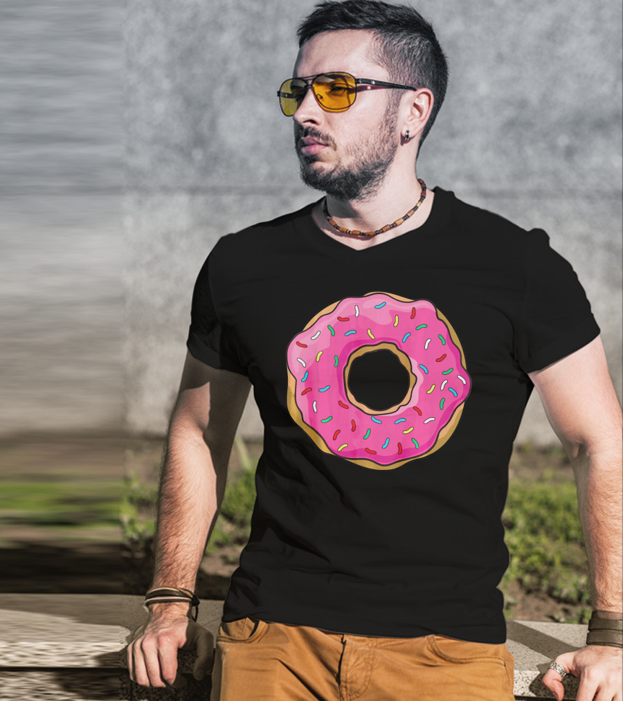 Big Pink Sprinkled Donut Iconic Sweet Treat T-Shirt