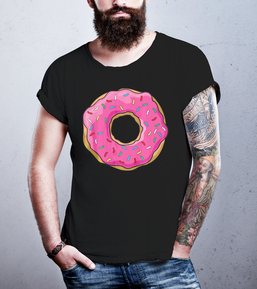 Big Pink Sprinkled Donut Iconic Sweet Treat T-Shirt