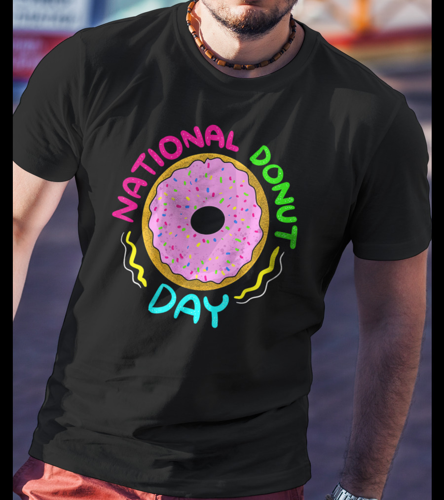 National Donut Day Cool Sweet Tooth Party Celebration With Sprinkles T-Shirt