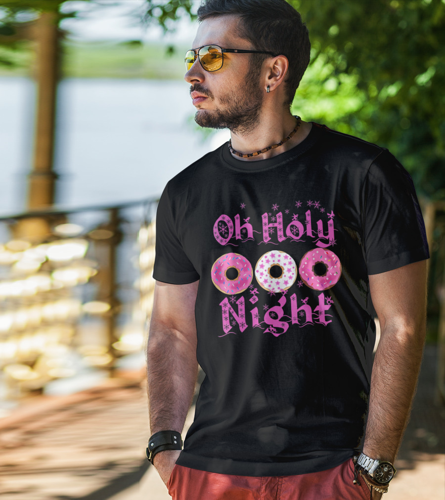 Oh Holy Night Donut Starry Pink Trio T-Shirt