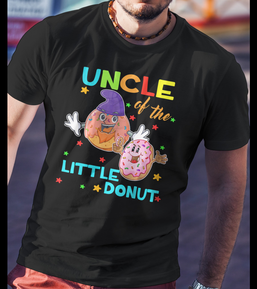 UNCLE Of The Little Donut Colorful Cartoon Birthday T-Shirt