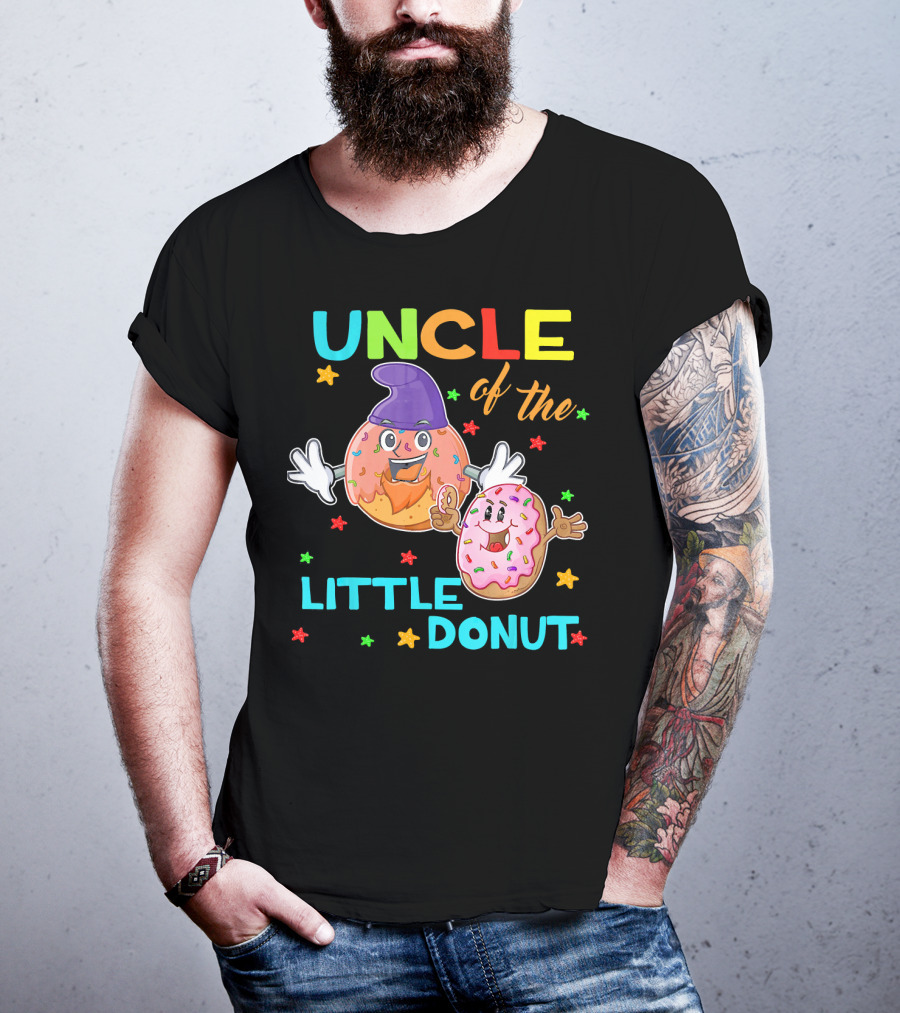 UNCLE Of The Little Donut Colorful Cartoon Birthday T-Shirt