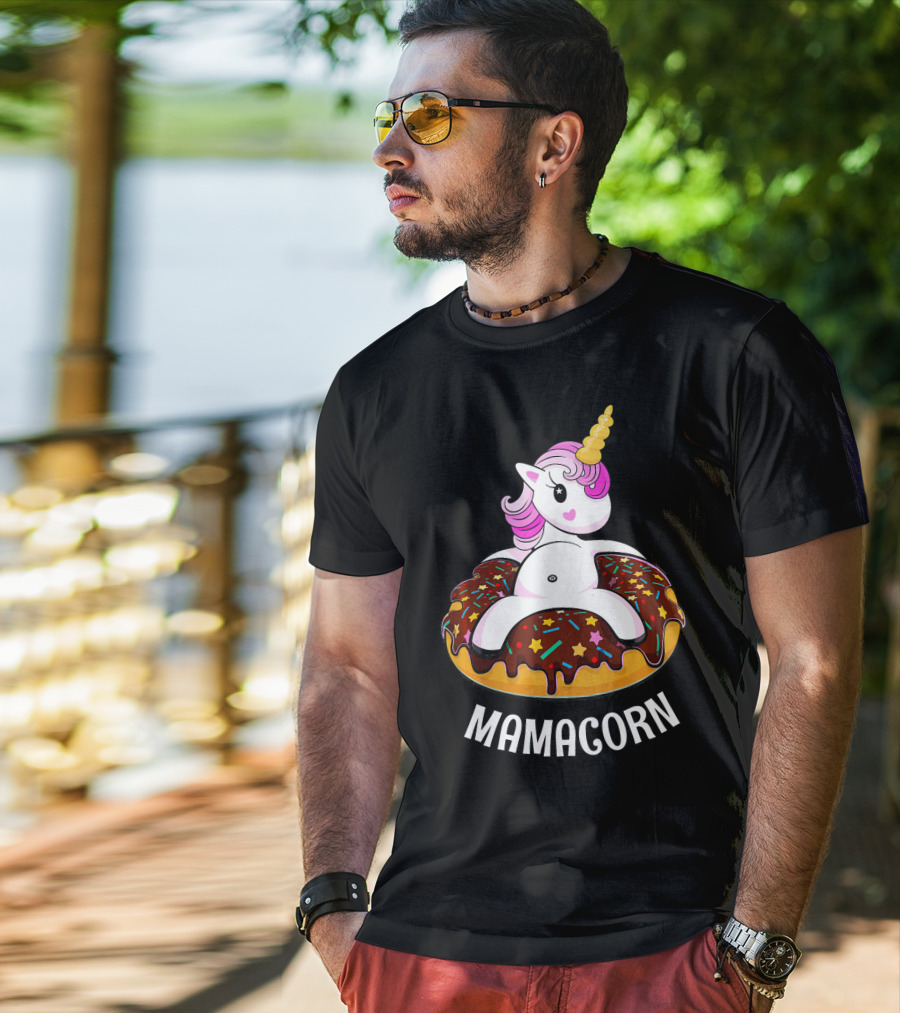 Mamacorn Unicorn Donut With Sprinkles And Stars T-Shirt