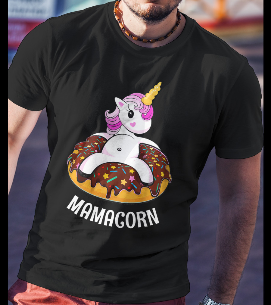 Mamacorn Unicorn Donut With Sprinkles And Stars T-Shirt