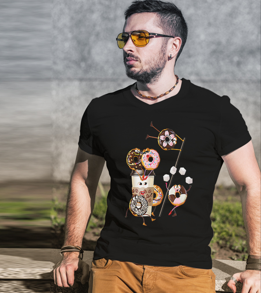 Donut Glazed And Confused Funny Donut Coffee Party With Juggling Donuts T-Shirt