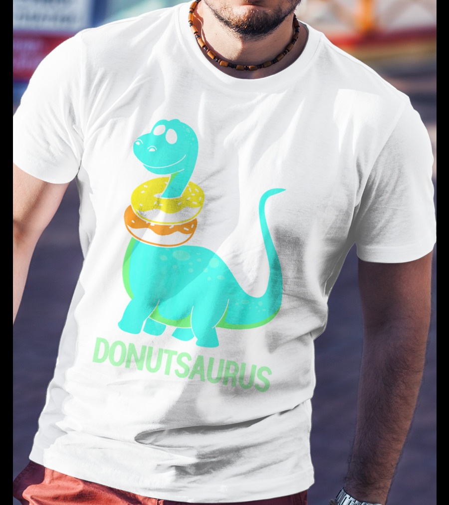 Brachiosaurus Donut Donutsaurus Cute Dinosaur With Treats T-Shirt