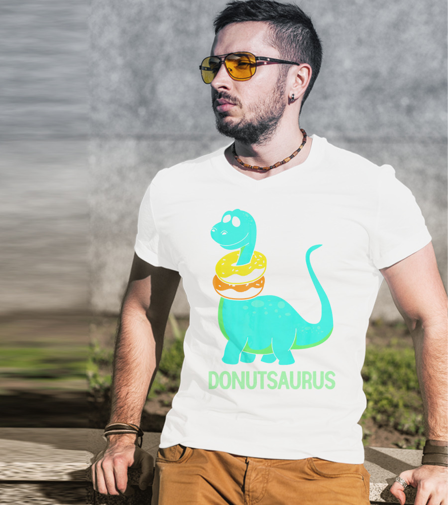 Brachiosaurus Donut Donutsaurus Cute Dinosaur With Treats T-Shirt
