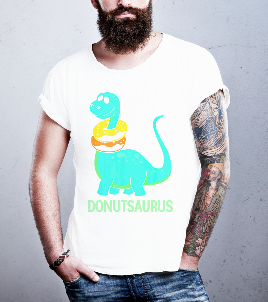 Brachiosaurus Donut Donutsaurus Cute Dinosaur With Treats T-Shirt