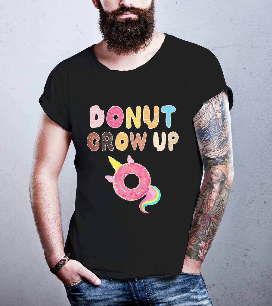 Donut Grow Up Kids Funny Unicorn Donut Lover T-Shirt