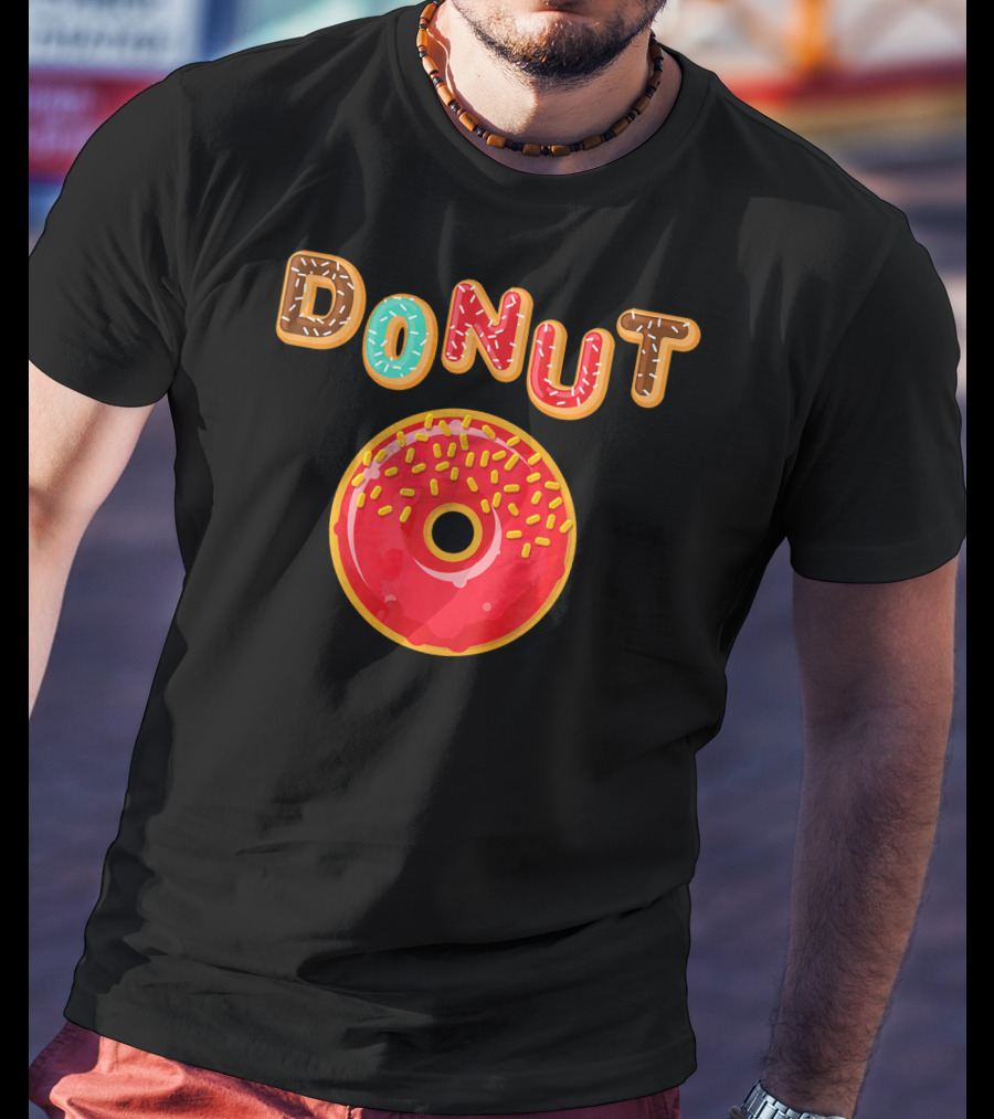 Donut Glazed And Sprinkled Funny Cartoon DoNut T-Shirt