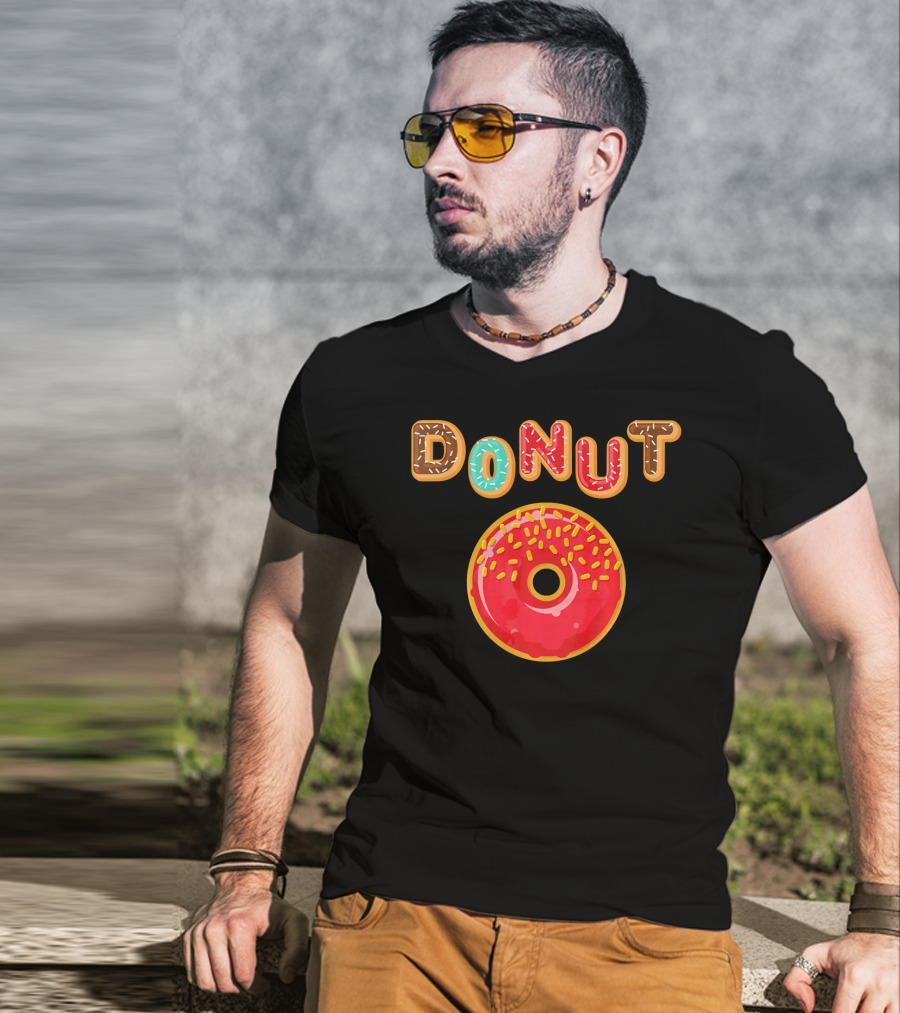 Donut Glazed And Sprinkled Funny Cartoon DoNut T-Shirt
