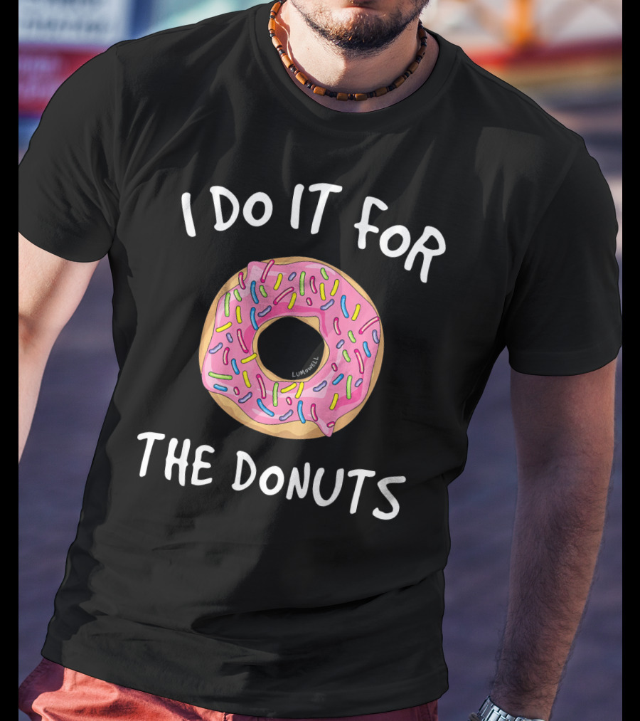 I Do It For The Donuts Fun Gym Pink Frosted Sprinkles T-Shirt