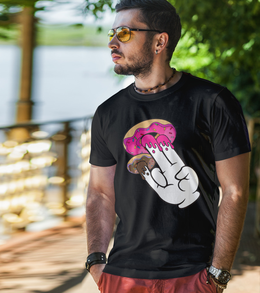 Funny Donuts With The Shocker Hand Gesture And Sprinkled Frosting T-Shirt