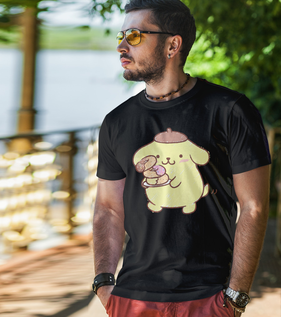 Pompompurin Enjoying Sweet Donuts T-Shirt