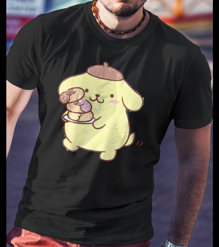 Pompompurin Enjoying Sweet Donuts T-Shirt