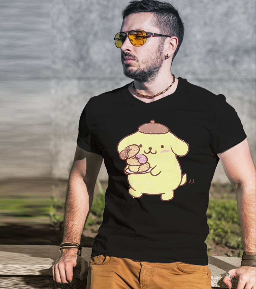 Pompompurin Enjoying Sweet Donuts T-Shirt