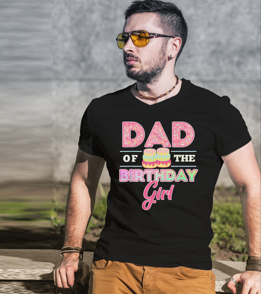 Dad Of The Birthday Girl Donut Lover T-Shirt