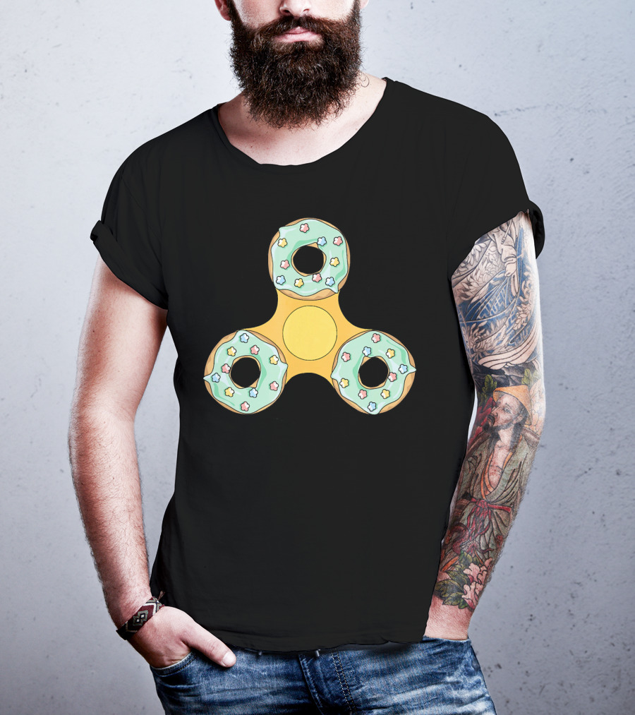 Fidget Spinner Donut Design With Sprinkles T-Shirt