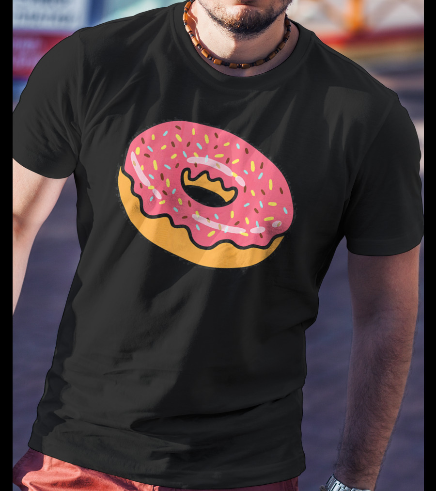 Pink Frosted Donut With Sprinkles T-Shirt