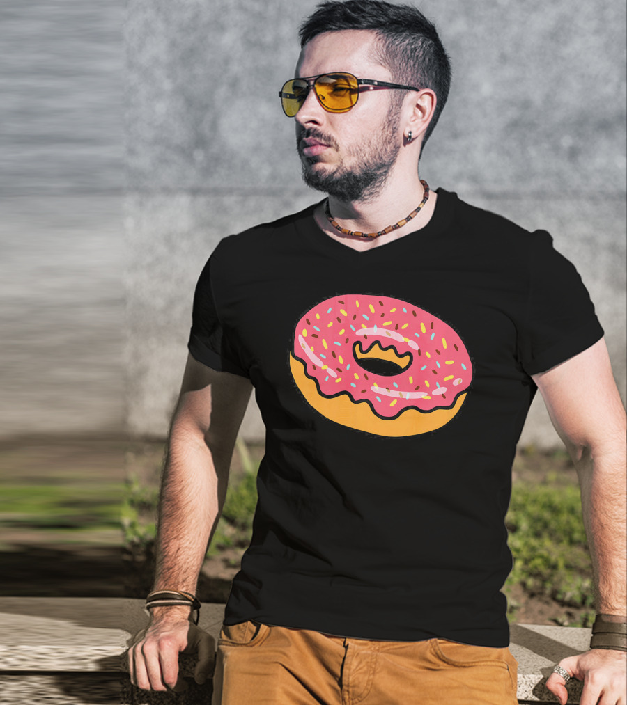 Pink Frosted Donut With Sprinkles T-Shirt