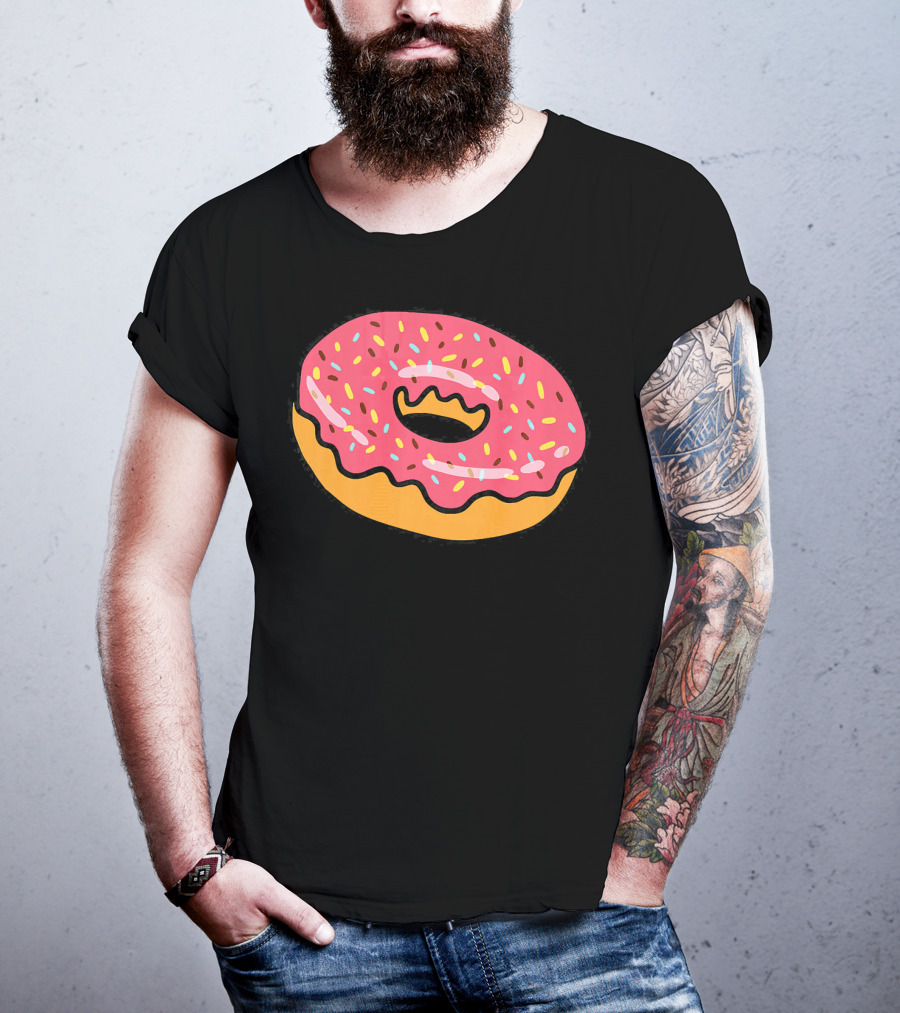 Pink Frosted Donut With Sprinkles T-Shirt