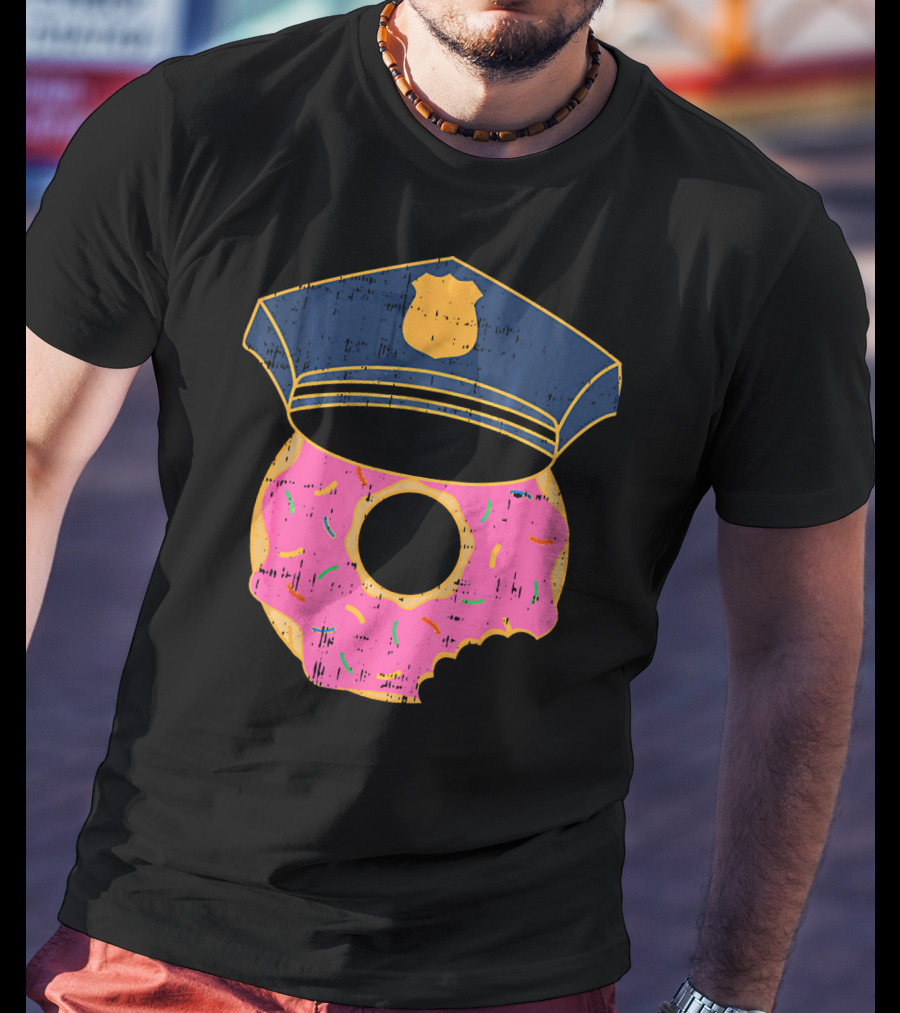 Donut Sprinkles Police Hat Cop Awesome Iconic T-Shirt