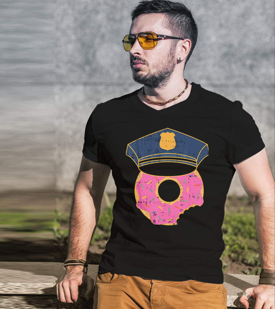 Donut Sprinkles Police Hat Cop Awesome Iconic T-Shirt