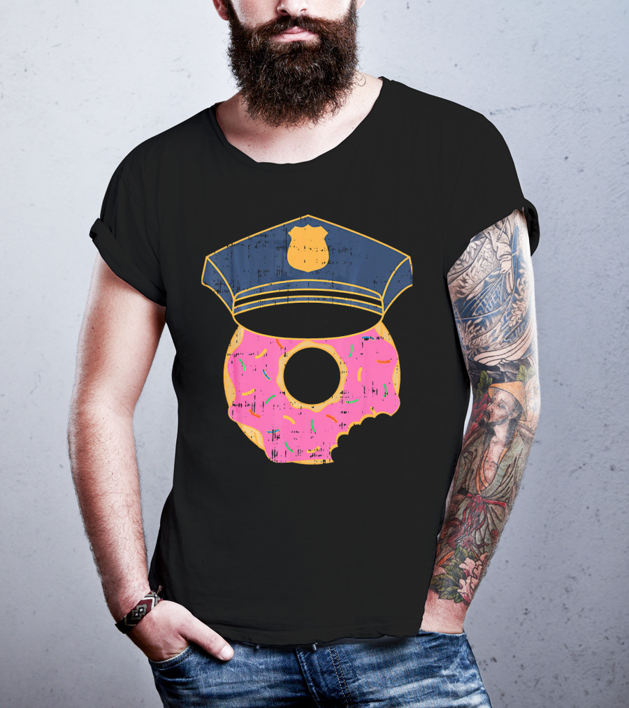 Donut Sprinkles Police Hat Cop Awesome Iconic T-Shirt