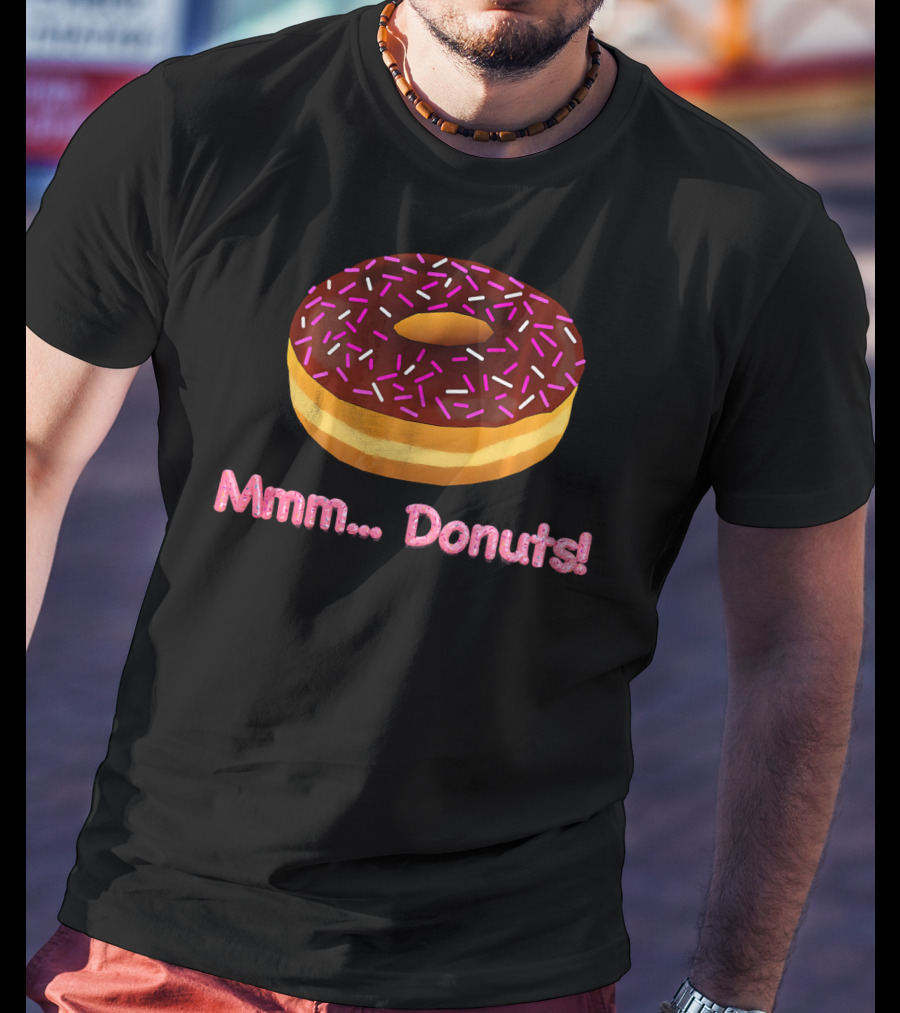 Mmm Donuts Emoji Cool Sprinkles Chocolate Frosting T-Shirt