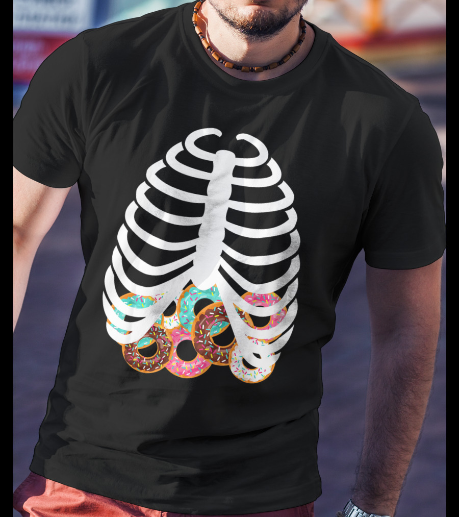 Halloween Adult Kids Rib Bone Donut Food Costume T-Shirt