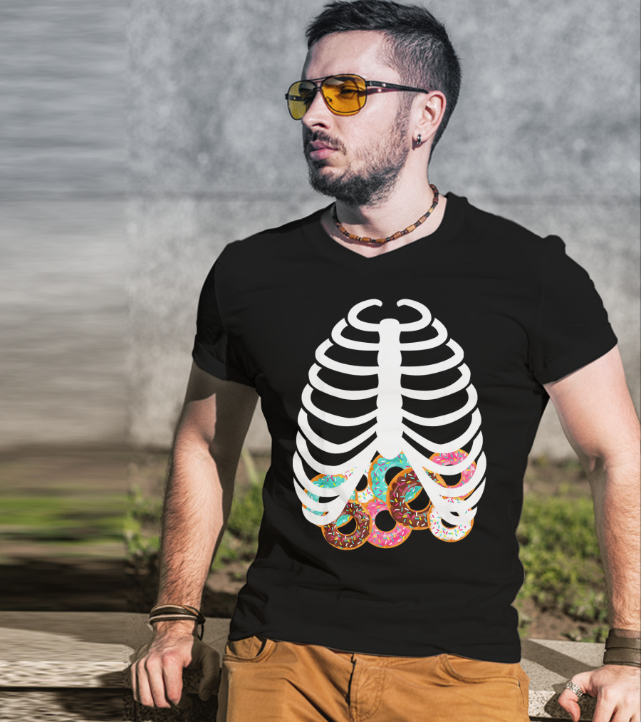 Halloween Adult Kids Rib Bone Donut Food Costume T-Shirt