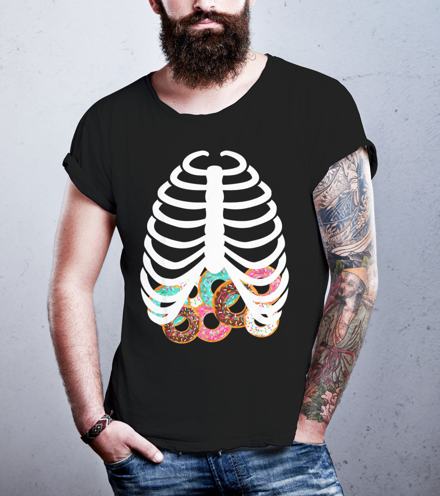 Halloween Adult Kids Rib Bone Donut Food Costume T-Shirt