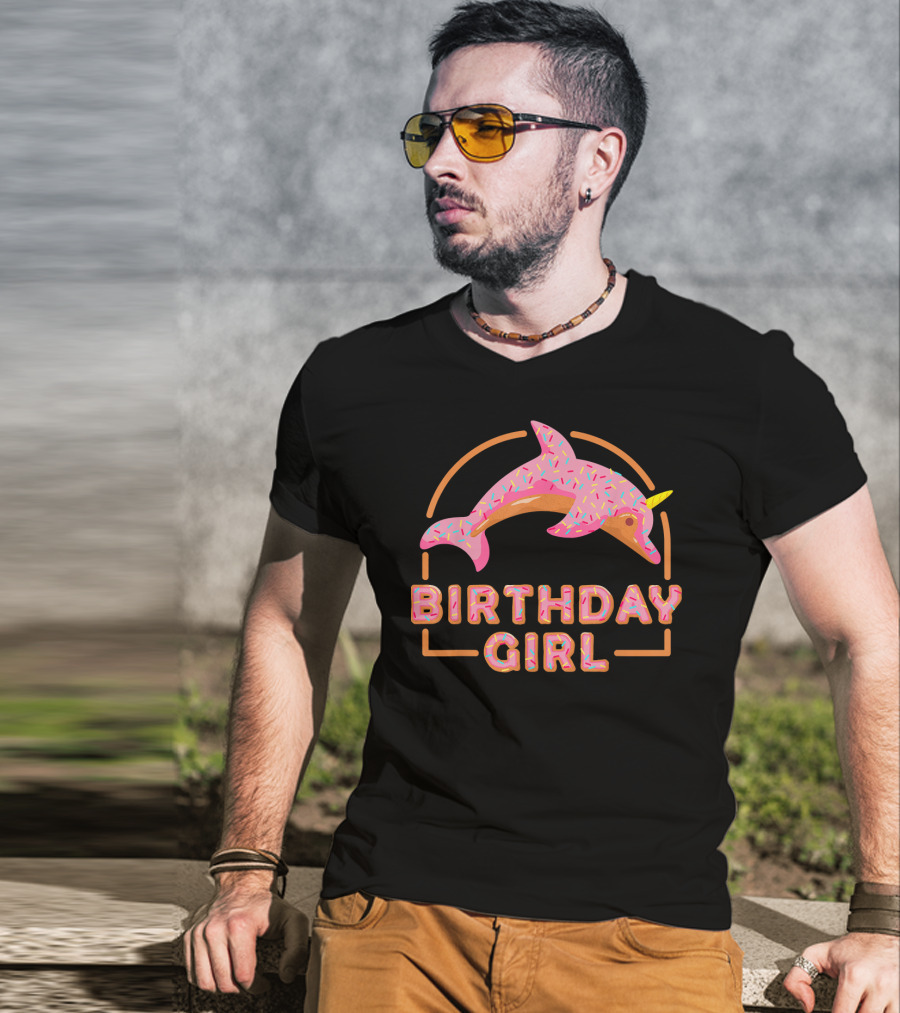 Birthday Girl Sweet Dolphicorn Donut Bday T-Shirt