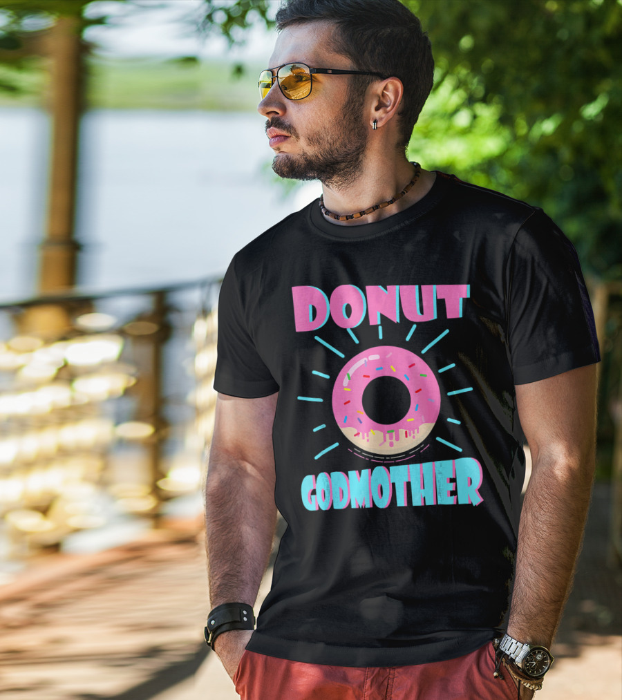 Donut Godmother Pink Frosted Donut With Sprinkles T-Shirt