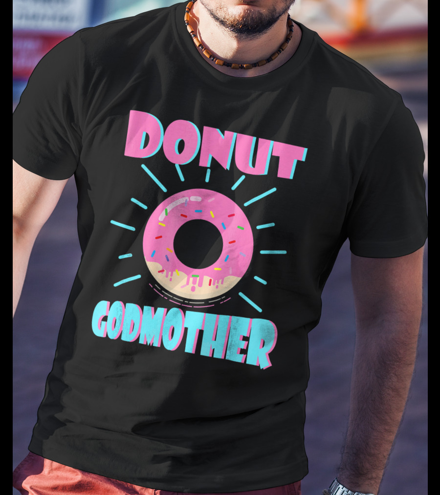 Donut Godmother Pink Frosted Donut With Sprinkles T-Shirt