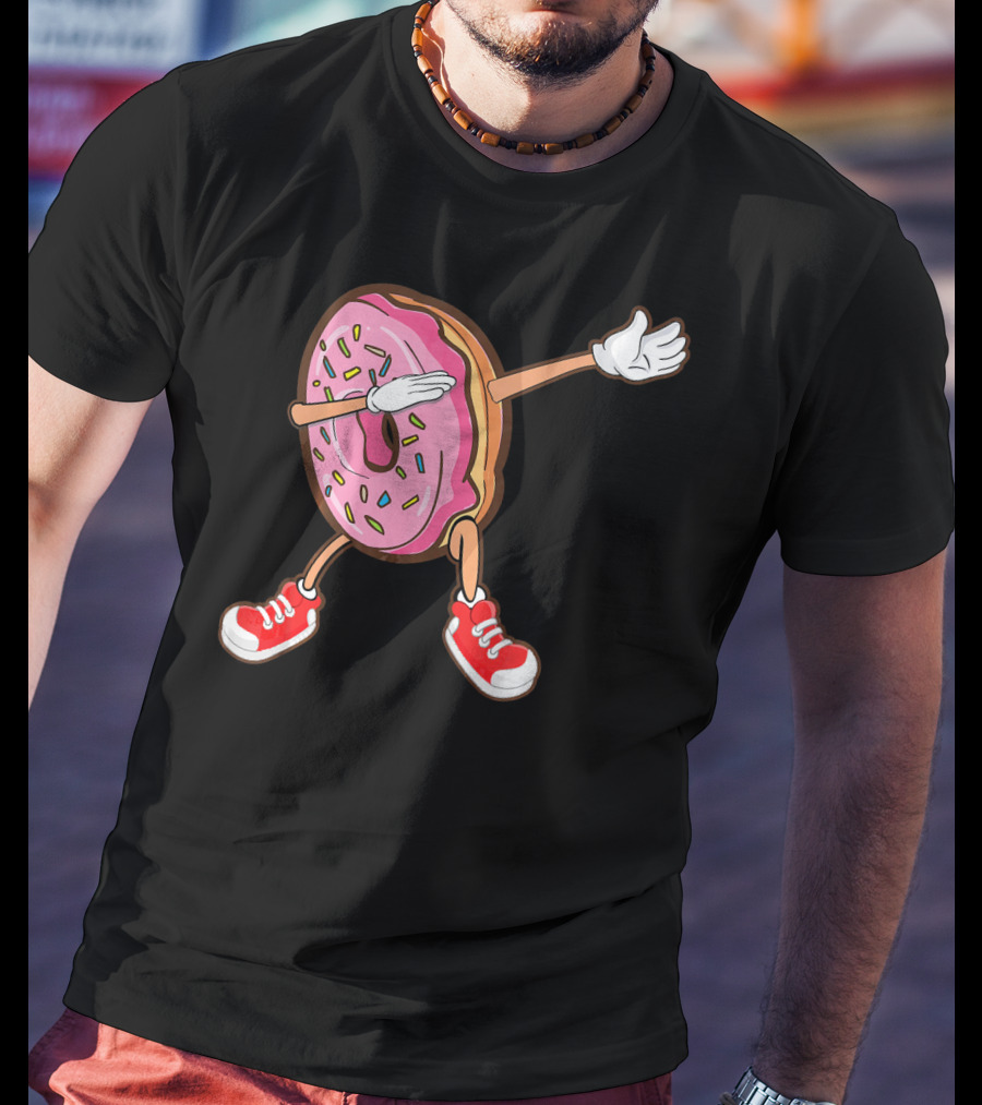 Dabbing Strawberry Frosted Donut With Sprinkles And Red Sneakers T-Shirt