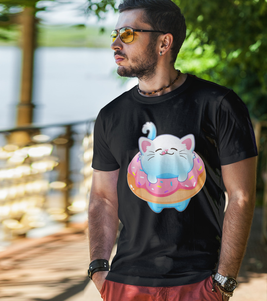 Donut Cat Kitty Lovers Sprinkled Sweet Treat Feline Delight T-Shirt