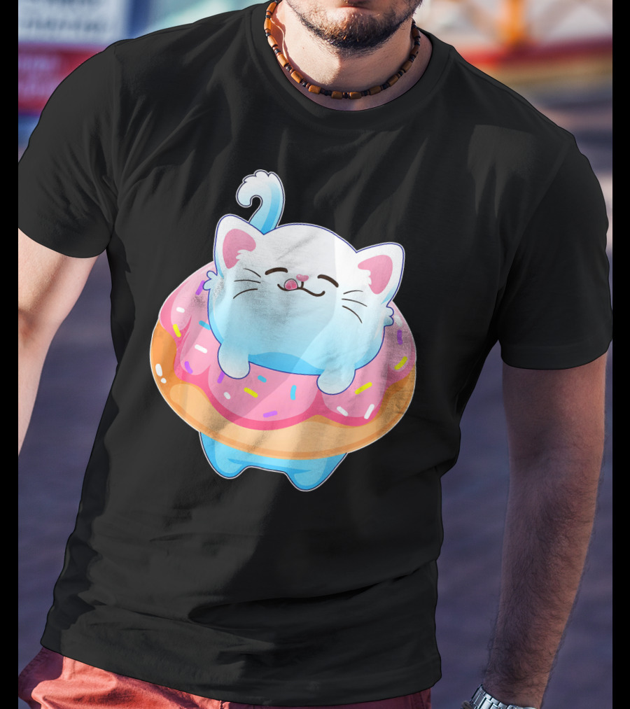Donut Cat Kitty Lovers Sprinkled Sweet Treat Feline Delight T-Shirt