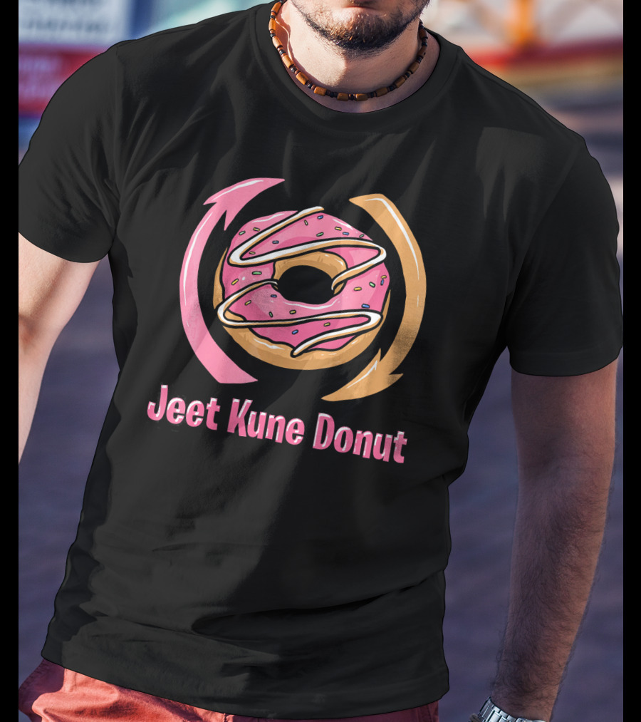 Jeet Kune Donut IIFY Pink Frosted Donut Martial Arts Humor T-Shirt