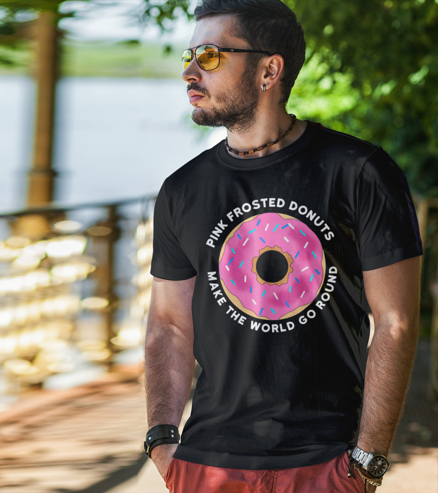 Pink Frosted Donuts Make The World Go Round T-Shirt