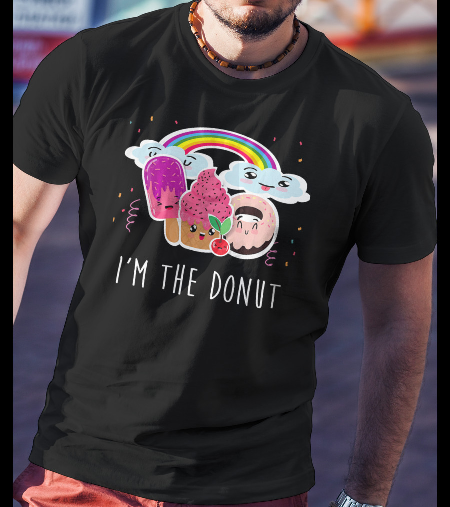 Funneh Cute Rainbow Ice Cream Donut Characters I'm The Donut T-Shirt