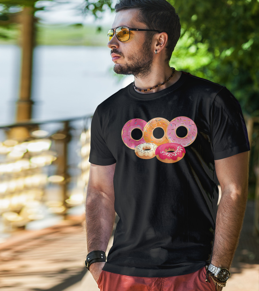 Donut Lover Dad Happy Doughnut Colorful Sprinkled Treats T-Shirt