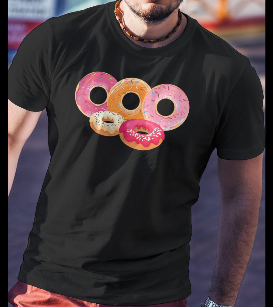 Donut Lover Dad Happy Doughnut Colorful Sprinkled Treats T-Shirt