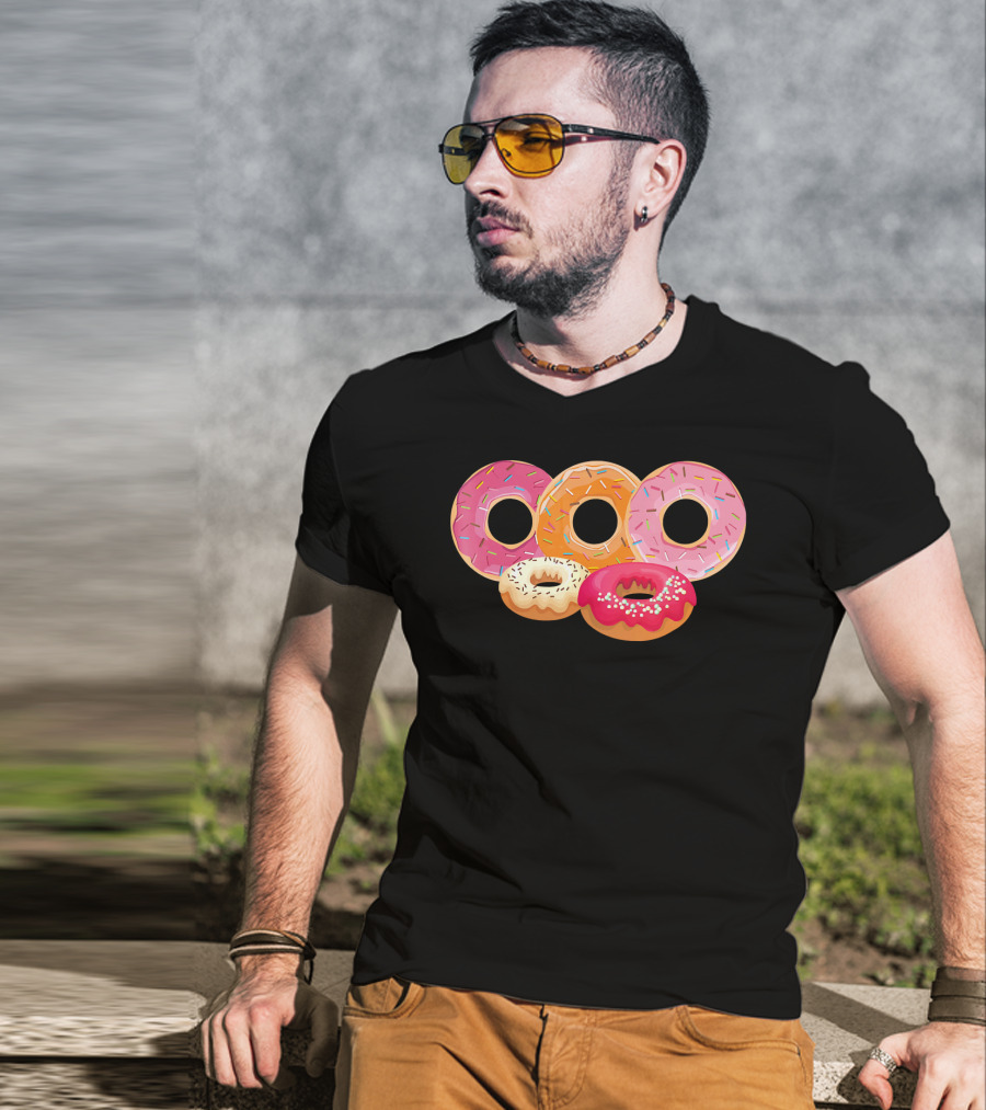 Donut Lover Dad Happy Doughnut Colorful Sprinkled Treats T-Shirt
