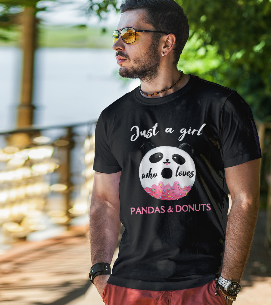 Just A Girl Who Loves Pandas And Donuts T-Shirt