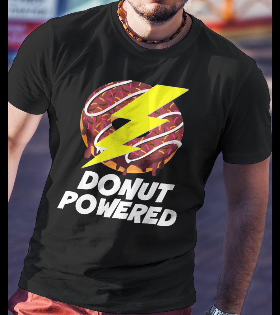 Donut Powered Lightning Bolt Donut With Sprinkles T-Shirt
