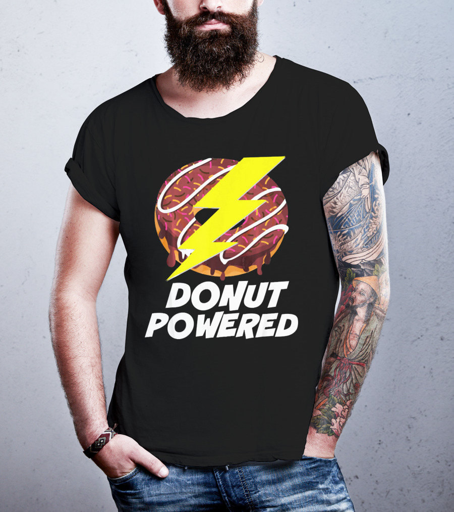 Donut Powered Lightning Bolt Donut With Sprinkles T-Shirt