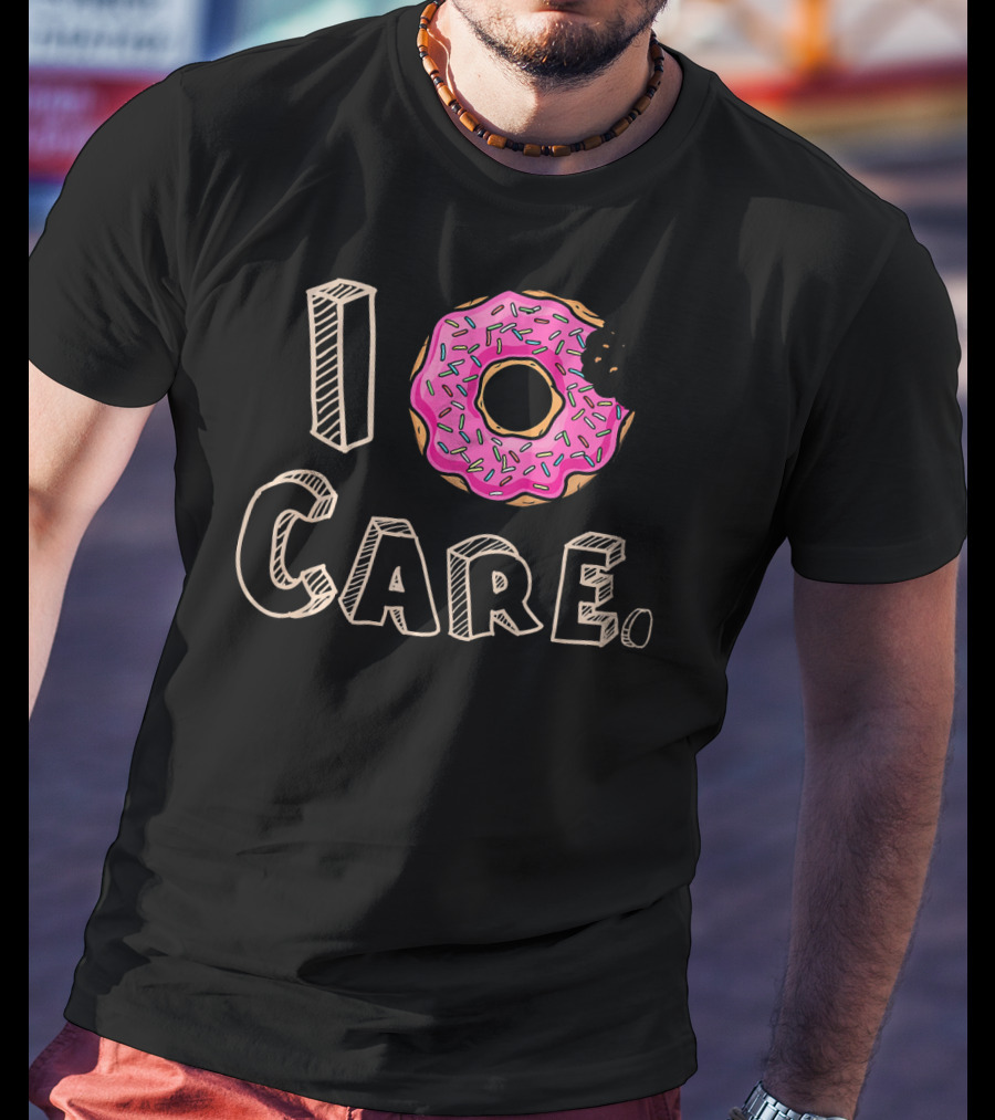 I Donut Care Pink Sprinkle Food Humor T-Shirt