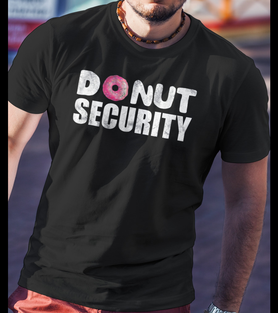 Donut Security Pink Frosted Doughnut Lettering T-Shirt